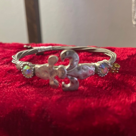 Guitar String Silver and Gold‎ Bracelet Fleur-de-lis - Picture 2 of 4